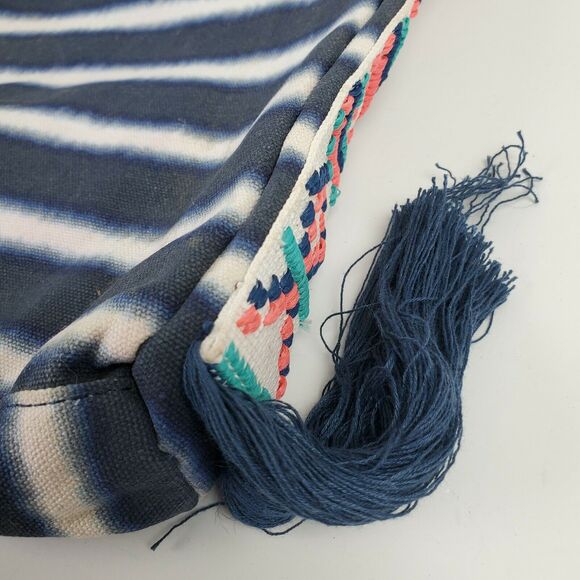 Vintage Hippie Crossbody Tie Dye Blue Striped 12x14x2" - Picture 4 of 11